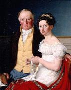 Christoffer Wilhelm Eckersberg Greve Preben Bille-Brahe og hans anden hustru Johanne Caroline, fodt Falbe oil painting reproduction